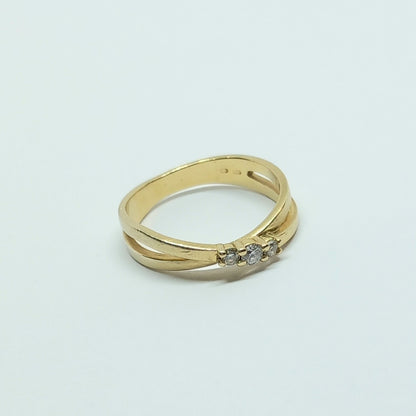 Zlatý prsten 14k 585/1000 - zlato žluté - použité - vel. 53