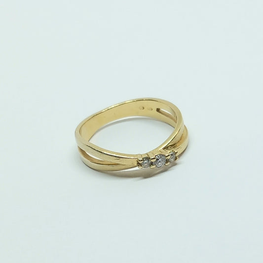 Zlatý prsten 14k 585/1000 - zlato žluté - použité - vel. 53