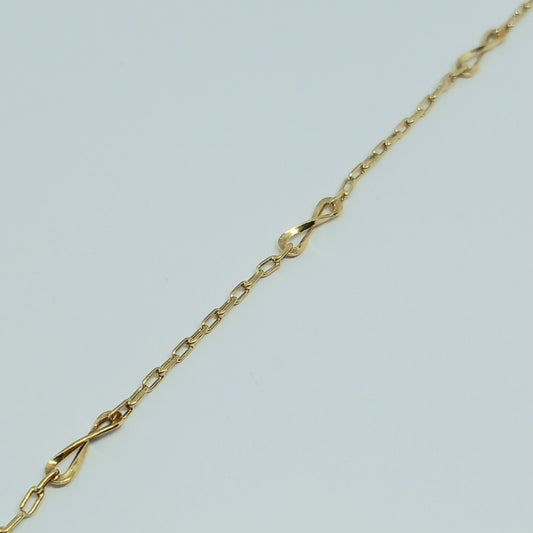 Dámský náramek ze žlutého zlata 14k . 18,5cm . 1,63g . stav B