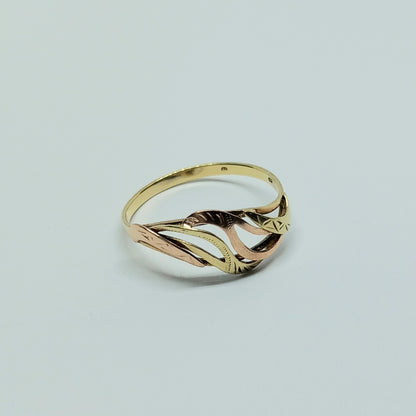 Zlatý prsten 14k 585/1000 - zlato žluté a růžové - vel. 62