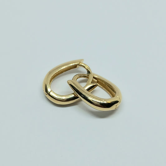 Náušnice ze žlutého zlata 14k . Ovál . 2,36g . stav A1