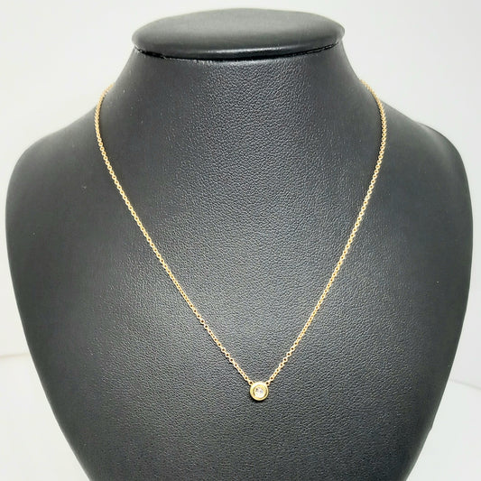Zlatý řetěz s přívěškem 14k 585/1000 Briliant - zlato žluté - použité - 39,5cm
