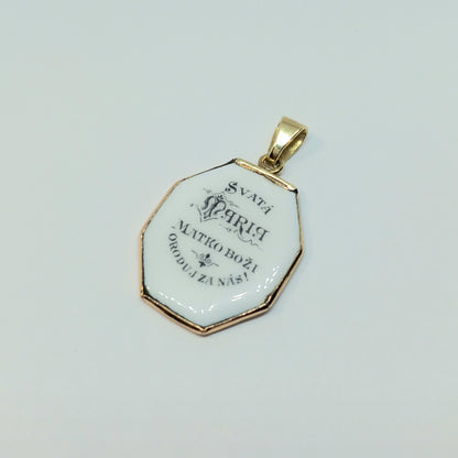 Zlatý přívěšek 14k 585/1000 Madonka - zlato žluté a růžové - použité