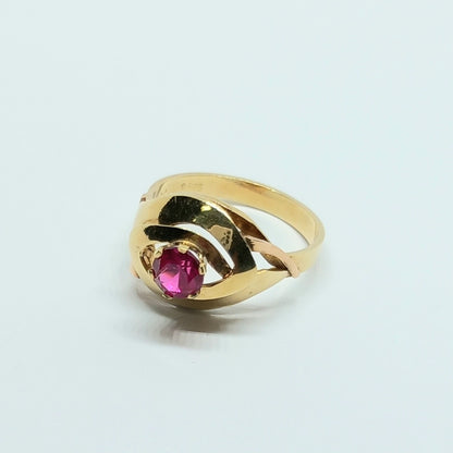 Dámský prsten ze žlutého a růžového zlata 14k . vel. 55 . 3,22g . stav B