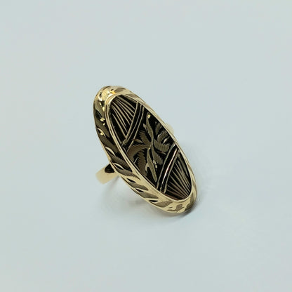Dámský prsten ze žlutého zlata 14k . vel. 57 . 2,55g . stav B