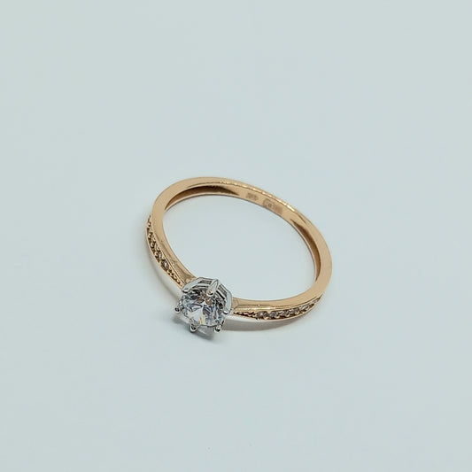 Dámský prsten z růžového zlata 14k . 1,37g . vel. 54 . stav A