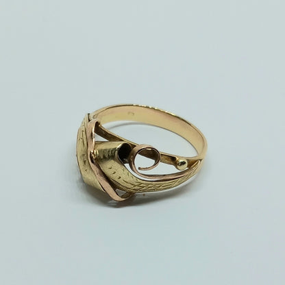 Dámský prsten ze žlutého a růžového zlata 14k . vel. 53 . 2,81g . stav B