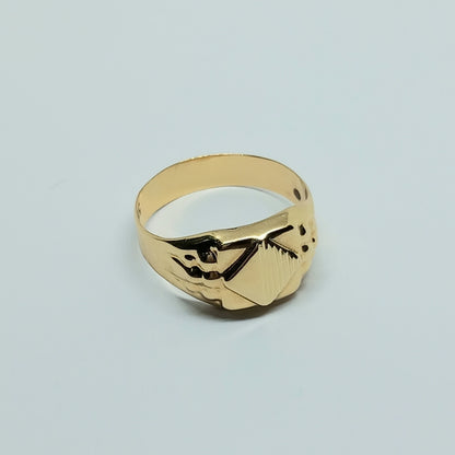 Pánský prsten ze žlutého zlata 14k . vel. 69 . 3,22g . stav A1