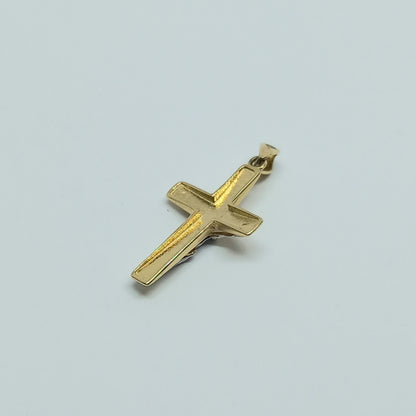 Přívěšek ze žlutého a bílého zlata 14k . Kříž . 0,89g . stav A1