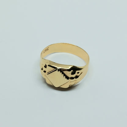 Pánský prsten ze žlutého zlata 14k . vel. 69 . 3,22g . stav A1