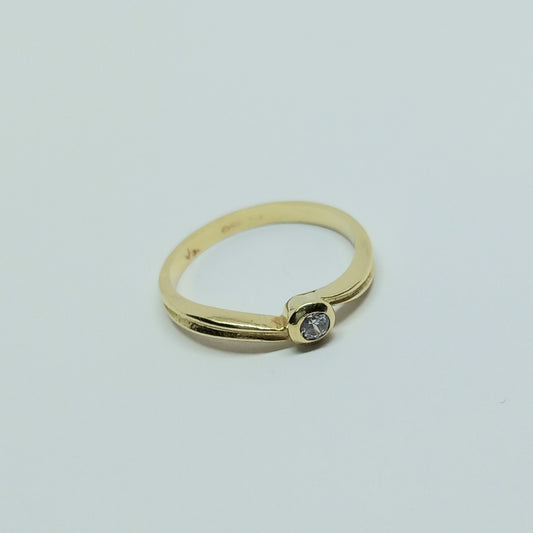 Zlatý prsten 14k 585/1000 - zlato žluté - použité - vel. 56