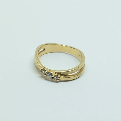 Zlatý prsten 14k 585/1000 - zlato žluté - použité - vel. 53