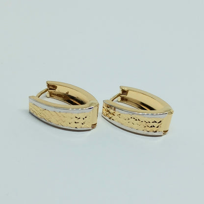 Zlaté náušnice 14k 585/1000 visací - zlato žluté a bílé - použité