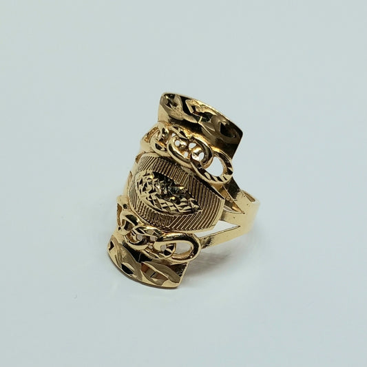 Zlatý prsten ze žlutého zlata 14k . vel. 58 . 4,68g . stav A
