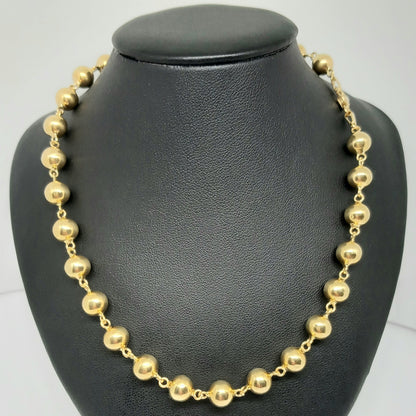 Zlatý řetěz 14k 585/1000 Kuličky - zlato žluté - použité - 60cm