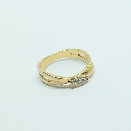 Zlatý prsten 14k 585/1000 - zlato žluté - použité - vel. 53