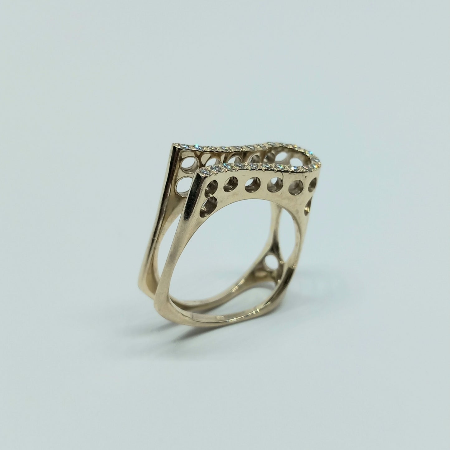 Zlatý prsten 14k 585/1000 - zlato bílé - použité - vel. 58