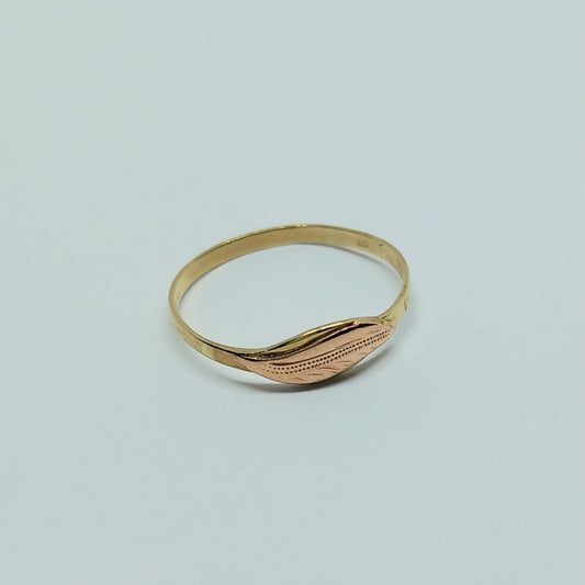 Zlatý prsten 14k 585/1000 - zlato a růžové - použité - vel. 56