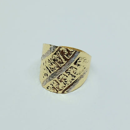 Dámský prsten ze žlutého a bílého zlata 14k . vel. 58 . 2,70g . stav B
