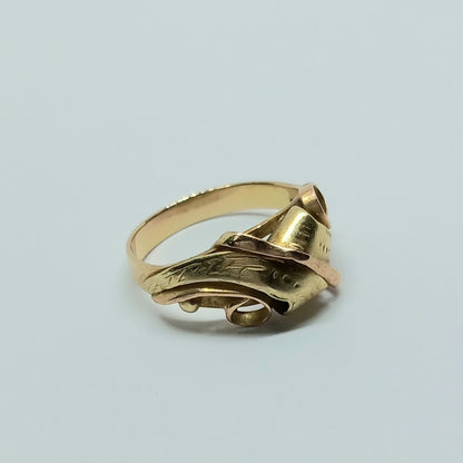 Dámský prsten ze žlutého a růžového zlata 14k . vel. 53 . 2,81g . stav B