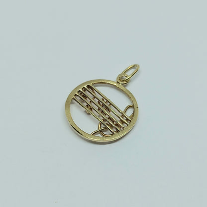 Zlatý přívěšek 14k 585/1000 Houslový klíč a noty - zlato žluté a červené - použité